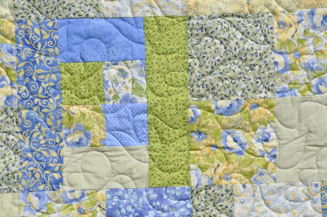 Close up of some of the blocks in the quilt, City Slicker #3.