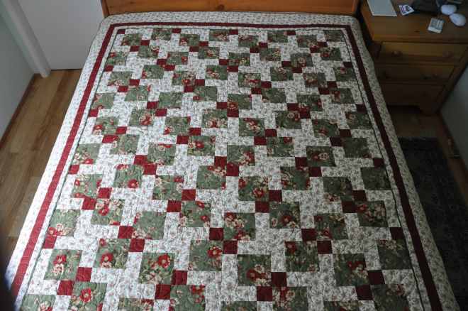 Disappearing Nine Patch using colour combination and primary fabric used for Forget Me Not Version 1.