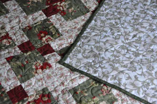 The backing fabric on the 3rd variation of 'disappearing nine patch'.