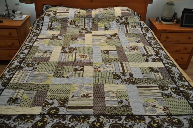 City Slicker, a eclectic patchwork quilt, twin size.