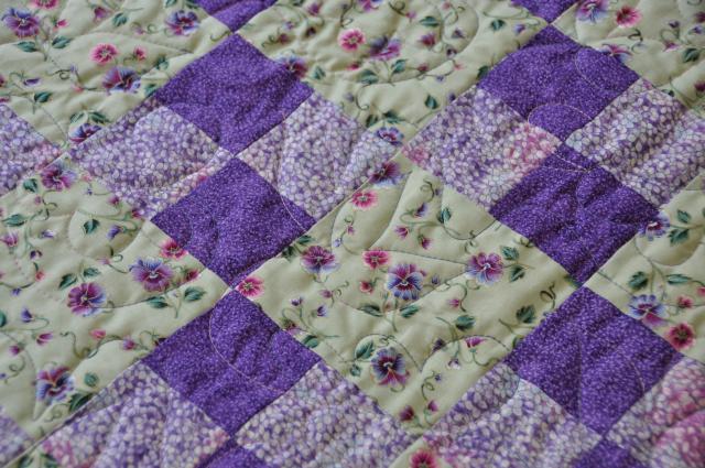 Close up of front of Four Patch #3 quilt.