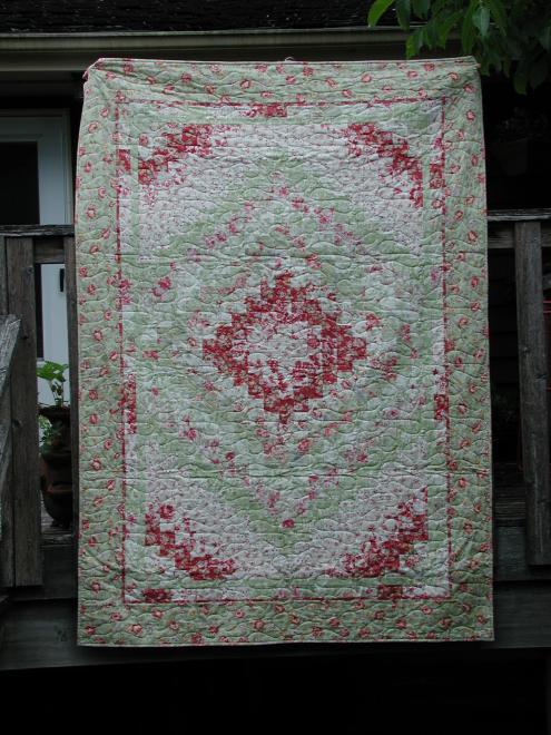 Spring Fling, lap quilt based on the Quick Trip Around the World pattern.