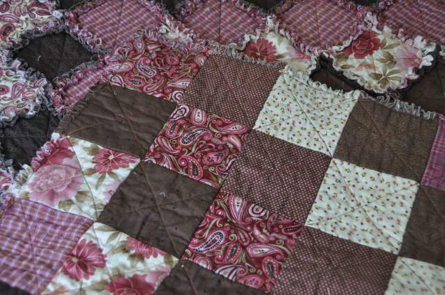 A look at the back of the rag quilt.